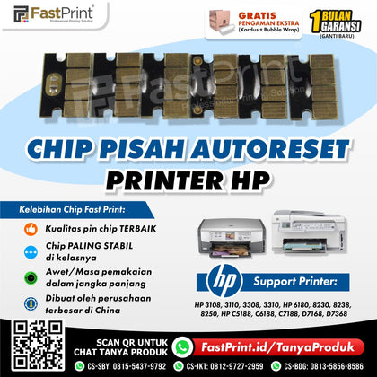 Chip Auto Reset Cartridge HP Photo Smart 3108 3110 3308 3310 6180 8230 8238 8250 C5188 C6188 C7188 D7168 D7368