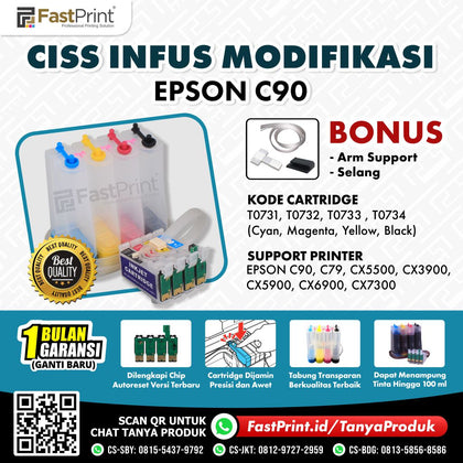 CISS Infus Modifikasi Epson C90, C79, CX5500, CX3900, CX5900, CX6900, CX7300 Kosongan