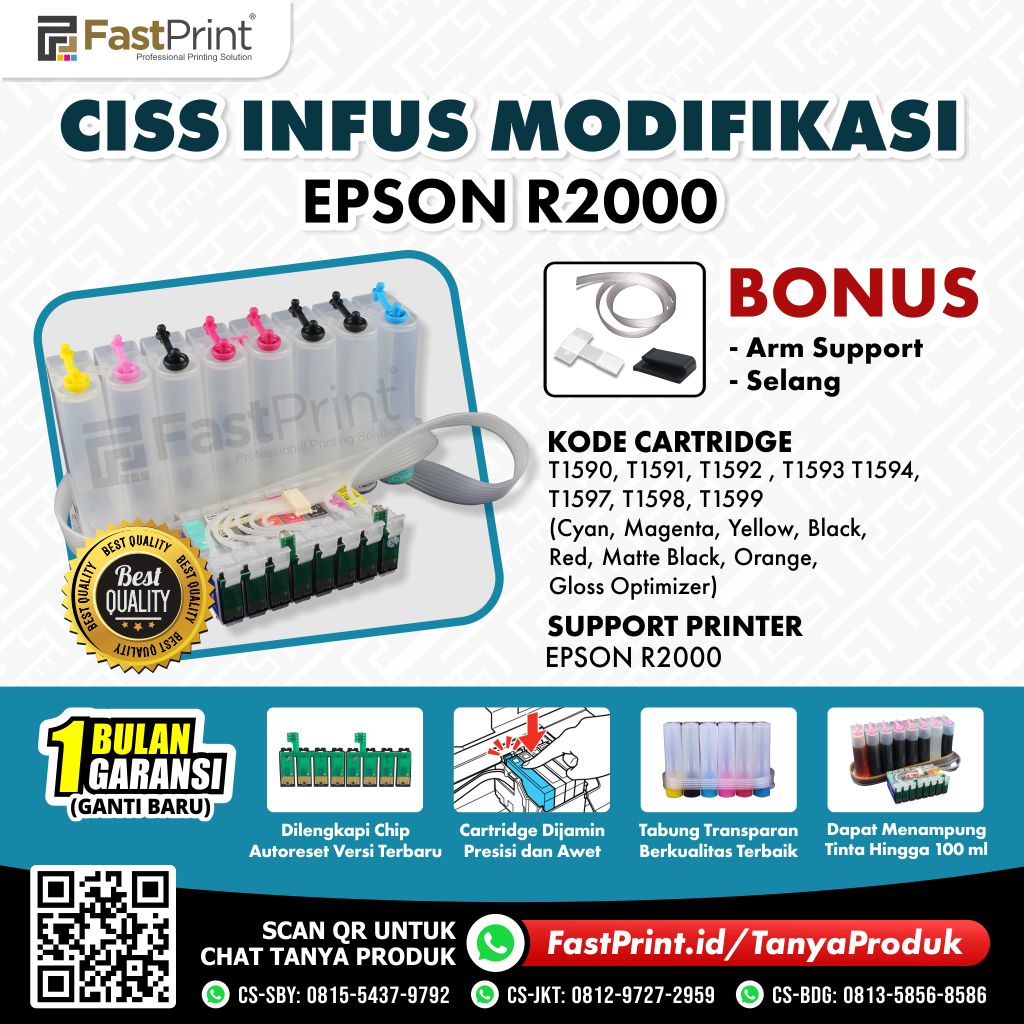 CISS Infus Modifikasi Epson R2000 Kosongan