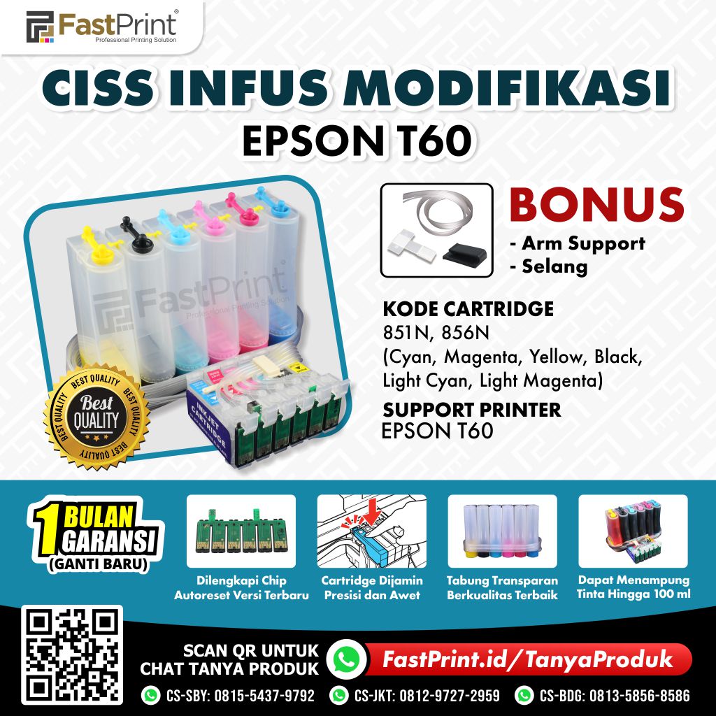 CISS Infus Modifikasi Epson T60 Kosongan