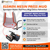 Elemen Mesin Press Mug Sparepart Heater Pad Press Mug Celcius Fahrenheit