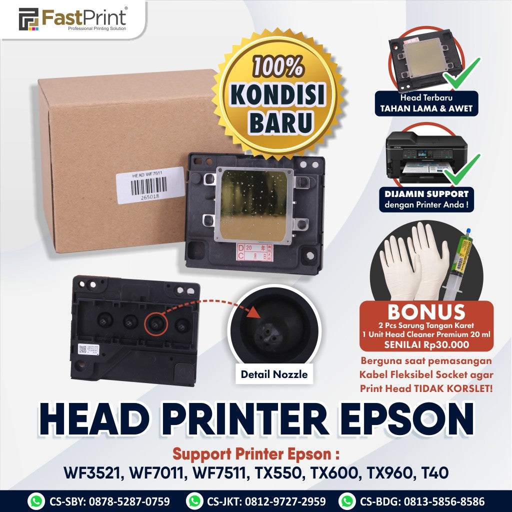 Print Head Printer Epson WF7511 WF3521 WF7011 TX550 TX600 TX960 T40