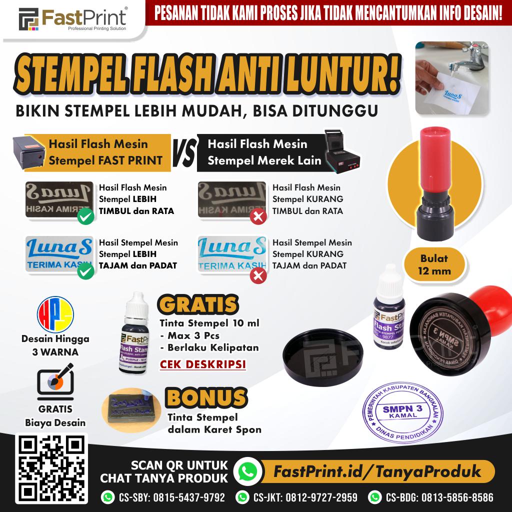 Jasa Pembuatan Stempel Flash Kilat Murah FREE Desain