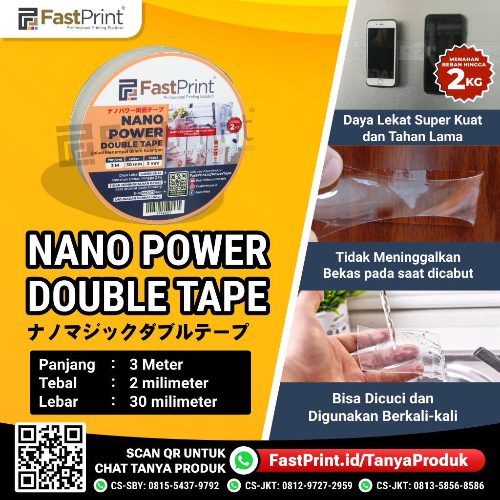 Fast Print Nano Power Double Tape Isolasi Premium Super Kuat – Fast ...