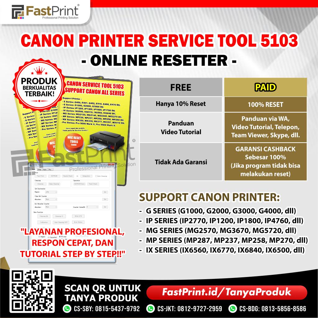 Reset Canon Service Tool V4905 Reset Printer Canon G Series, IP Series, MG Series