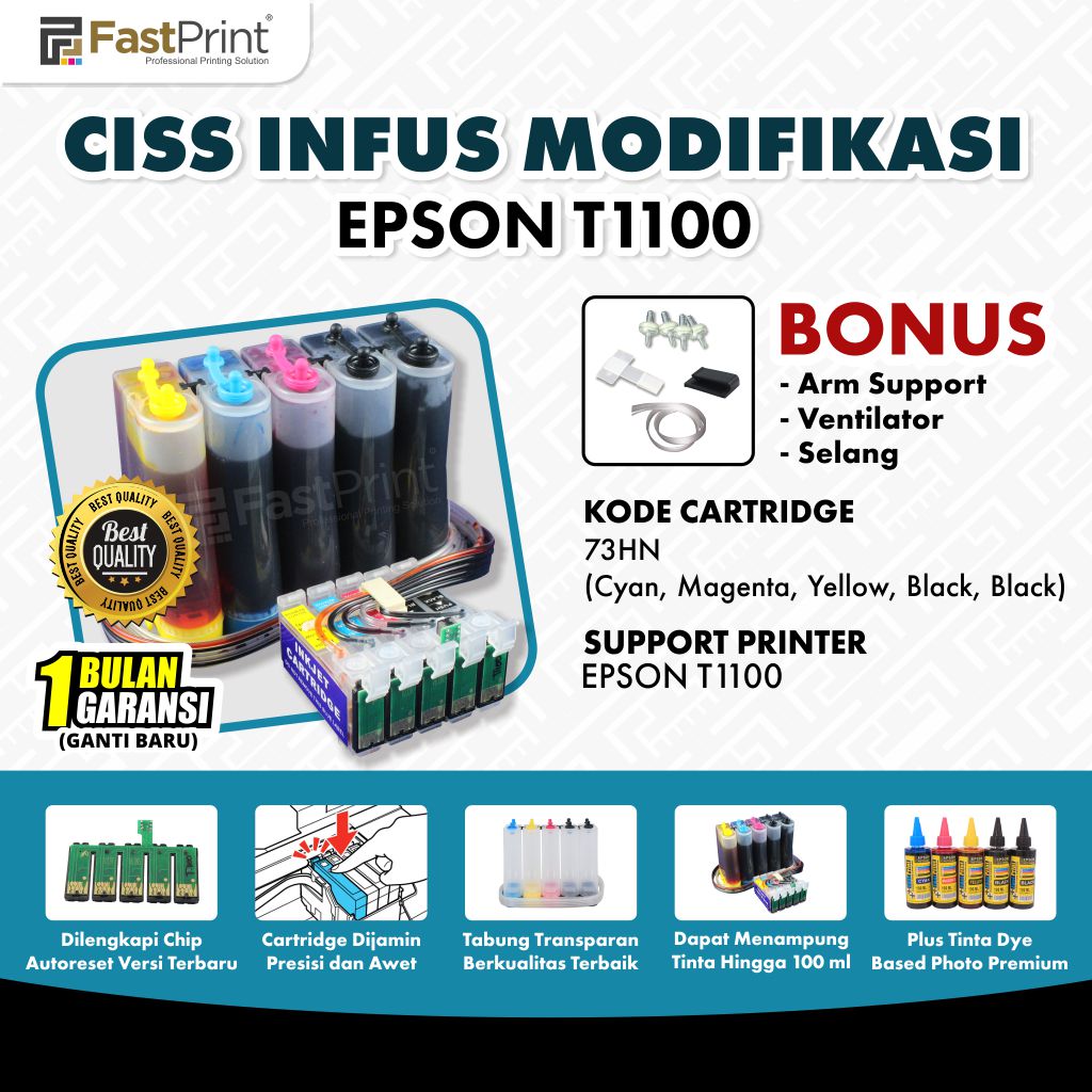 CISS Infus Modifikasi Epson T1100 Plus Tinta
