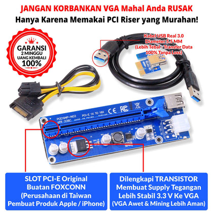 PCI-E 1X To 16X Riser Extender Card