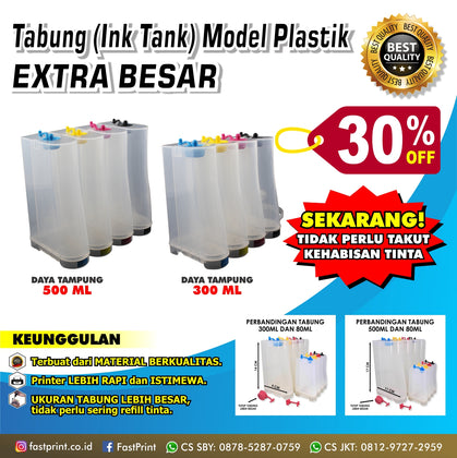 Tabung (Ink Tank) Model Plastik Extra Besar