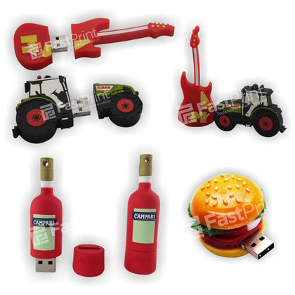 Flashdisk Model 2D Unik Custom Desain Produk Logo Text