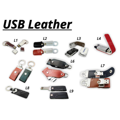 Flashdisk Model Kulit / Leather Custom Desain Logo Text