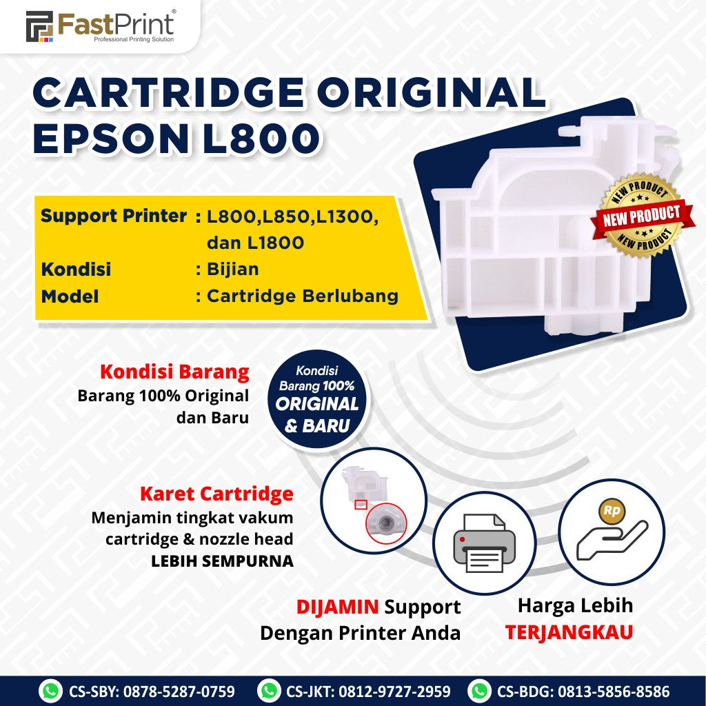 Cartridge CISS Printer Epson L800, L1300, L1800 Original