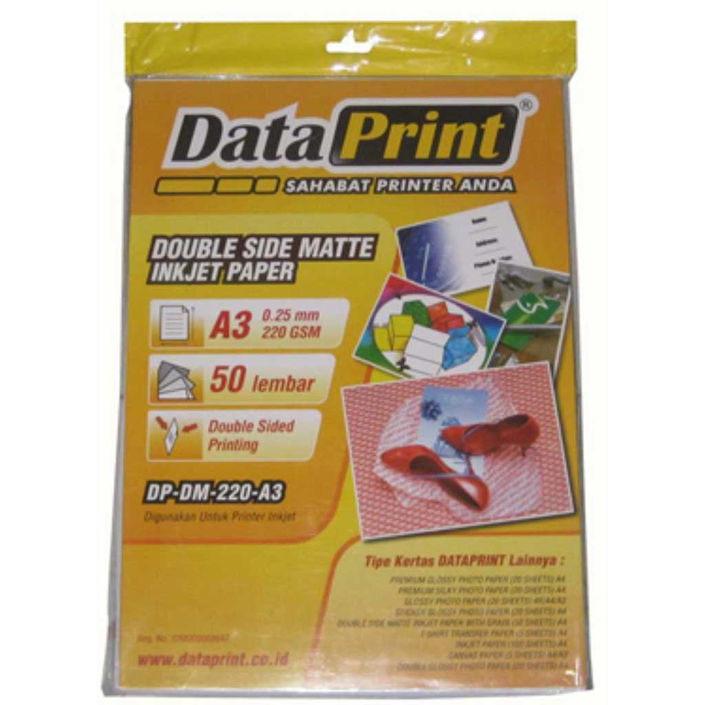 Kertas Double Side Matte Inkjet Paper Data Print A3 220 Gram
