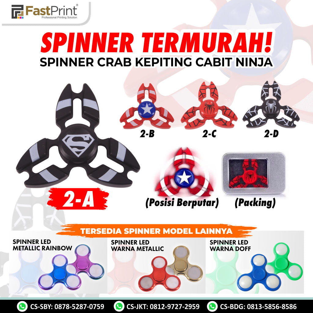 Fidget Spinner Hand Spiner Crab Claw Spiner Capit Kepiting Ninja Toy Premium Bearing and Packing